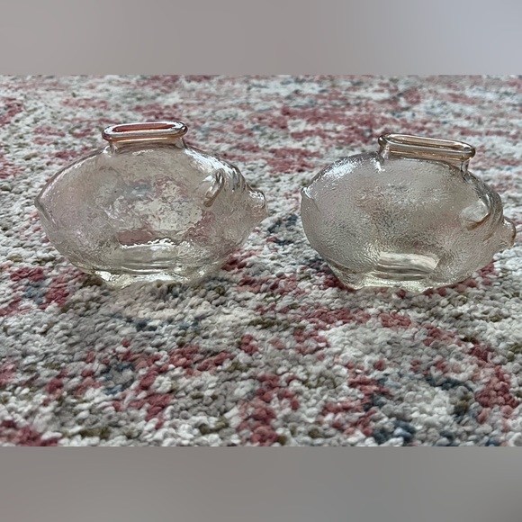 Vintage Anchor Hocking Textured light Amber Glass Piggy Bank - Picture 6 of 11